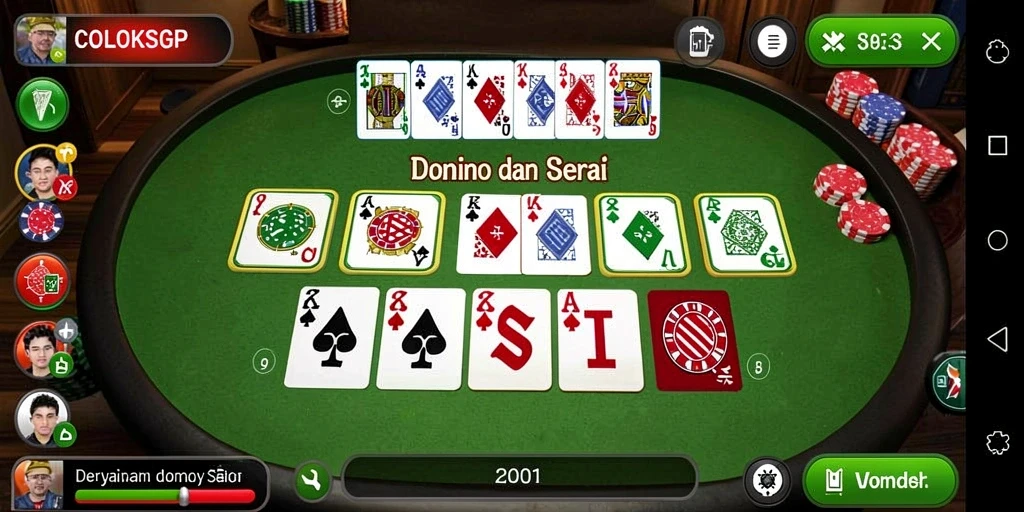 Tampilan gameplay seru COLOKSGP dengan aksi domino.