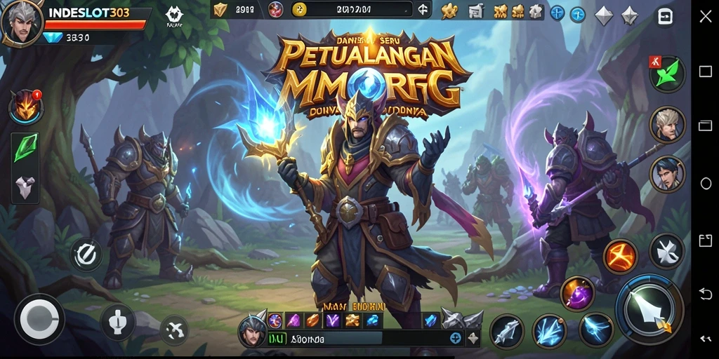 Tampilan gameplay <strong>INDESLOT303</strong> menunjukkan aksi seru dan petualangan dalam dunia MMORPG.