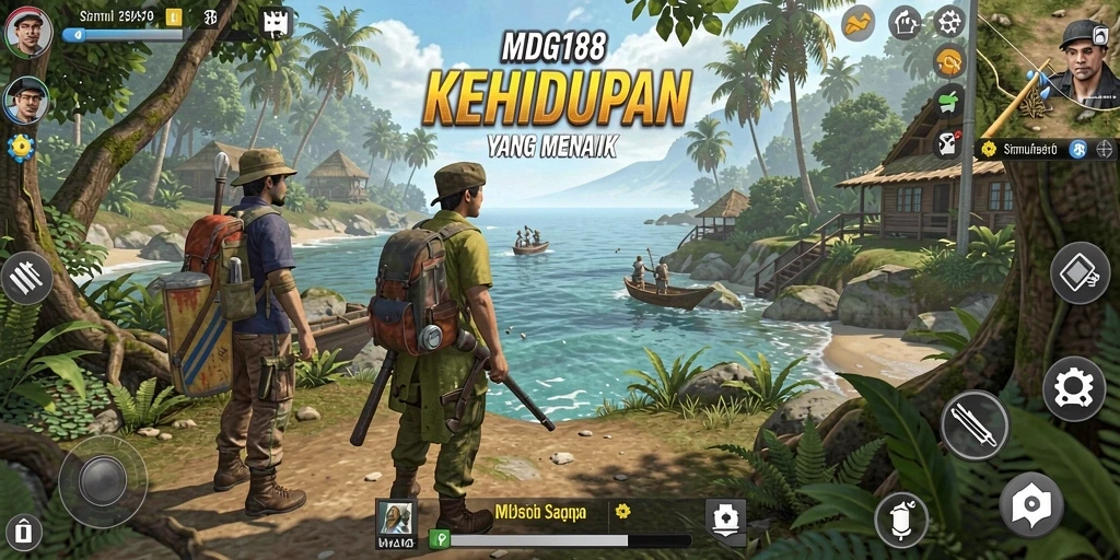 Tampilan utama gameplay MDG188 dengan karakter dalam simulasi kehidupan.
