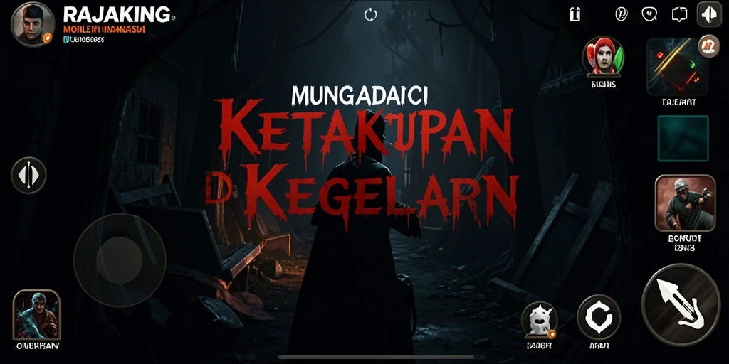 Gameplay menyeramkan dengan suasana yang menegangkan dalam RAJAKING.