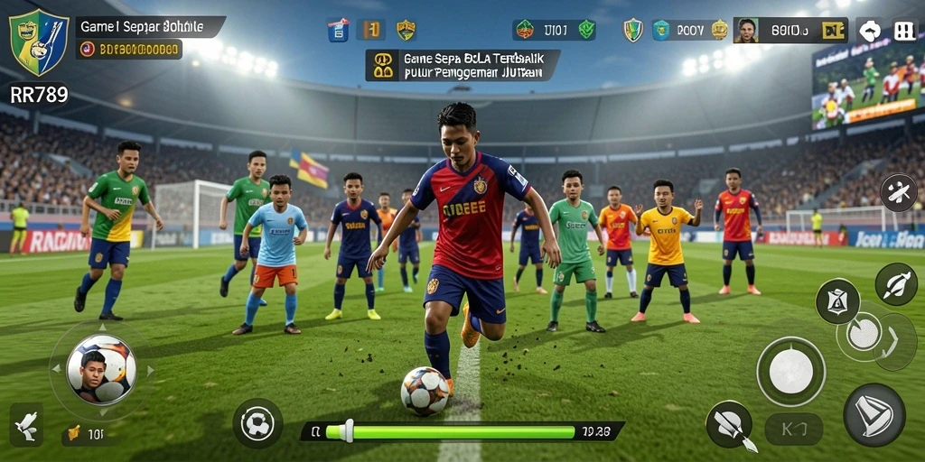 Tampilan gameplay menarik dalam RR789 dengan aksi sepak bola yang mendebarkan.