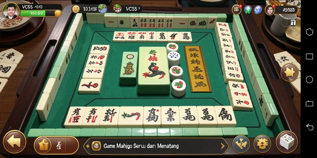 Tampilan screenshot gameplay VC55 yang menampilkan suasana permainan Mahjong.